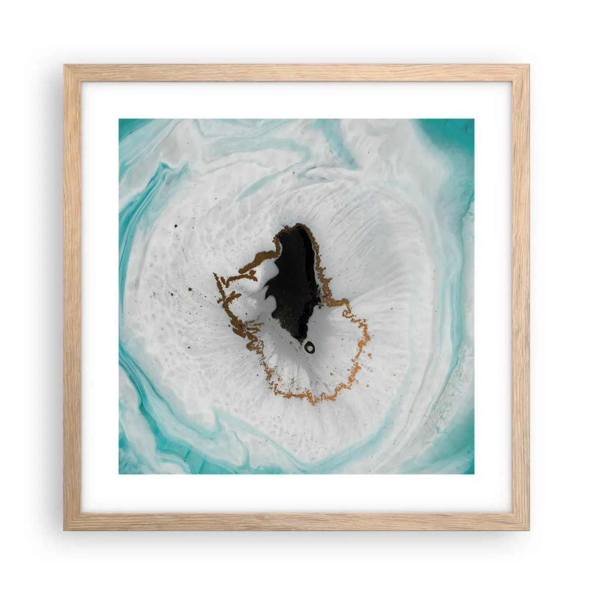 Plakat w ramie jasny dąb - Wniknąć do wnętrza - 40x40 cm