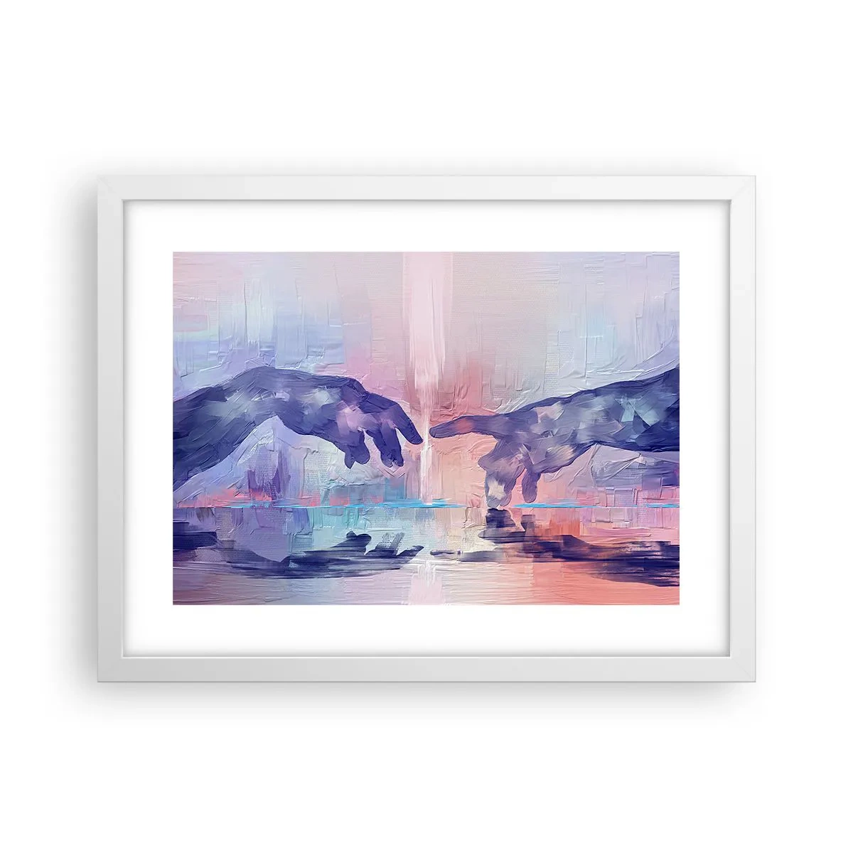 Plakat w białej ramie - Boska iskra życia - 40x30 cm