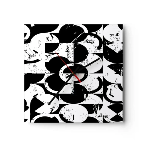Zegar ścienny - Białe jest białe, a czarne czarne - 40x40 cm