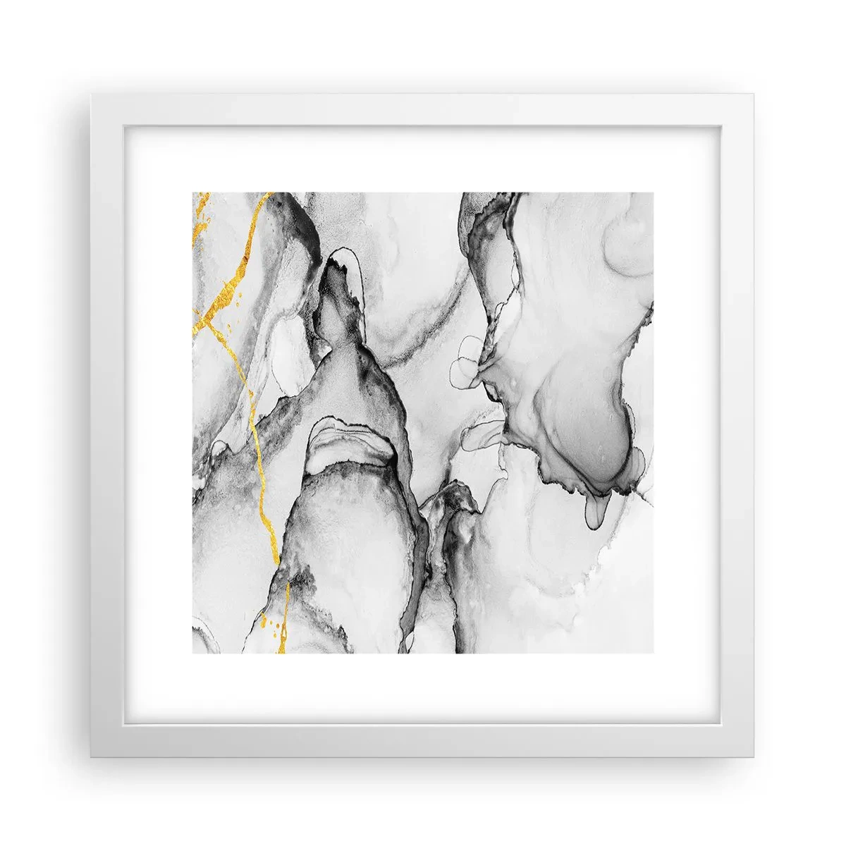 Plakat w białej ramie - Kompozycja z motywem złota - 30x30 cm