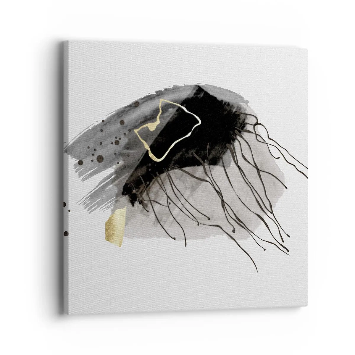 Obraz na płótnie - W czerni i w złocie - 40x40 cm