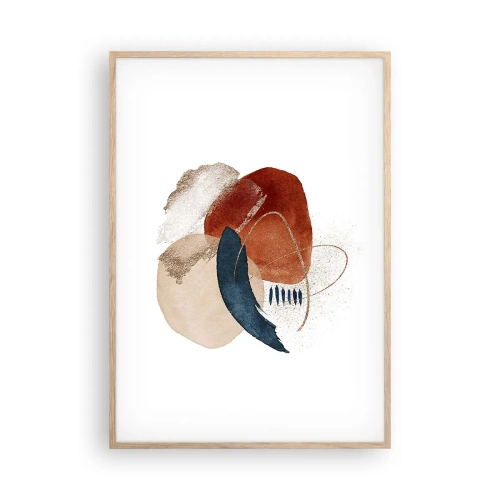 Plakat w ramie jasny dąb - Owalna kompozycja - 70x100 cm