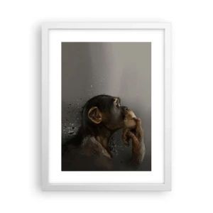 Plakat w białej ramie - Z pewnością myśliciel - 30x40 cm