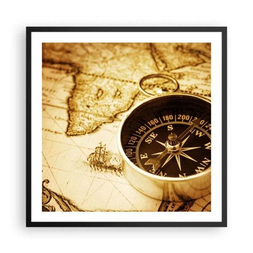 Plakat w czarnej ramie - Na wschód czy na zachód? - 60x60 cm