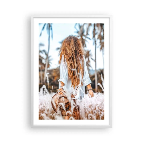 Plakat w białej ramie - Zrodzona z puchu traw - 50x70 cm