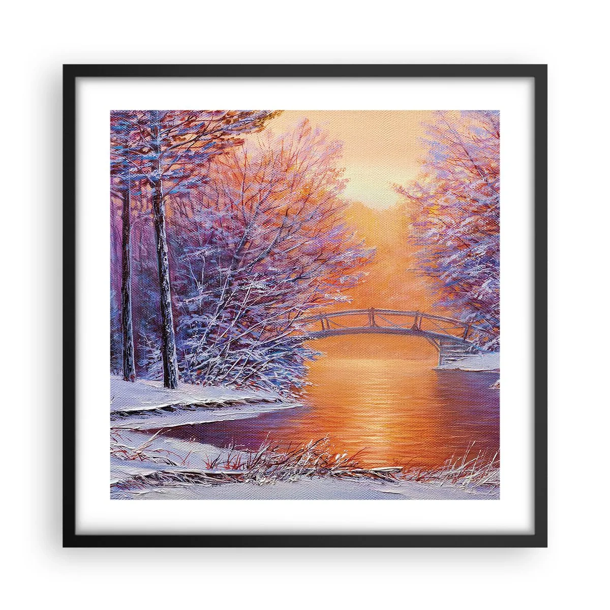 Plakat w czarnej ramie - Spotkajmy się tu - 50x50 cm