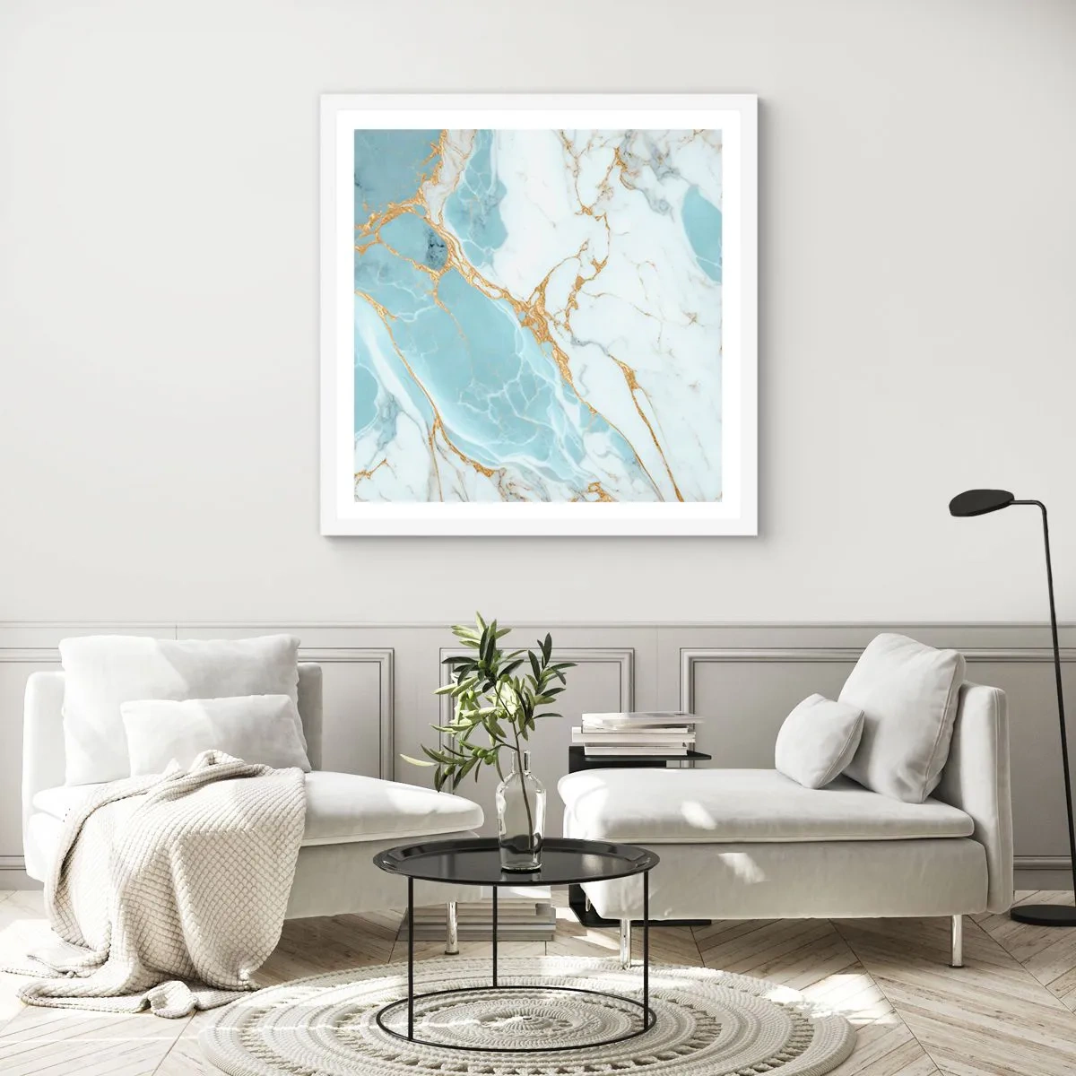 Plakat w białej ramie - Bogactwo kamienia - 30x30 cm