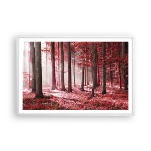 Plakat w białej ramie - Czerwony równie piękny - 91x61 cm