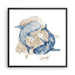 Plakat w czarnej ramie - Przyjaźń czy kochanie? - 60x60 cm