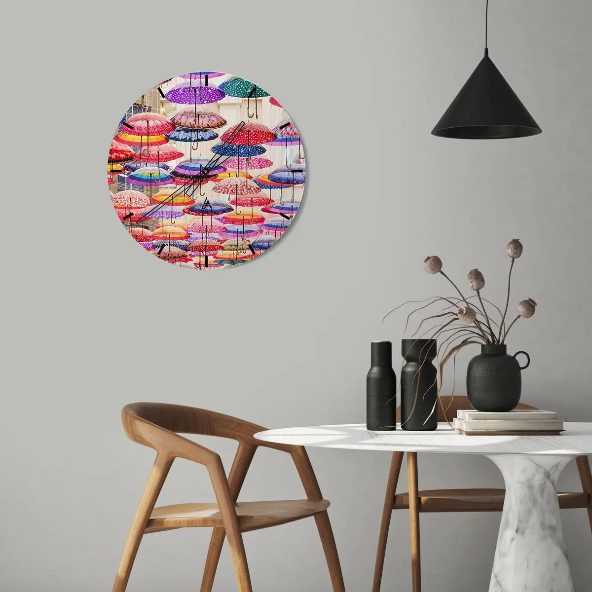 Zegar ścienny - Miejska łąka - 30x30 cm