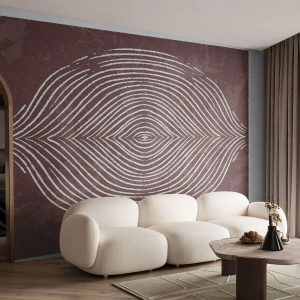 Fototapeta Premium Sand - Koncentryczne linie w brązie tworzące symetryczny wzór - 100x70cm - Przestrzeń mówi - Nowoczesna dekoracja ścienna do salonu, kuchni i sypialni ARTTOR
