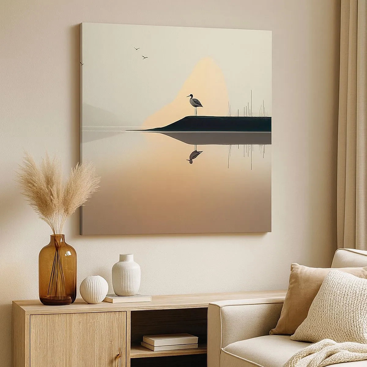 Obraz na płótnie - Pan na jeziorze - 30x30 cm