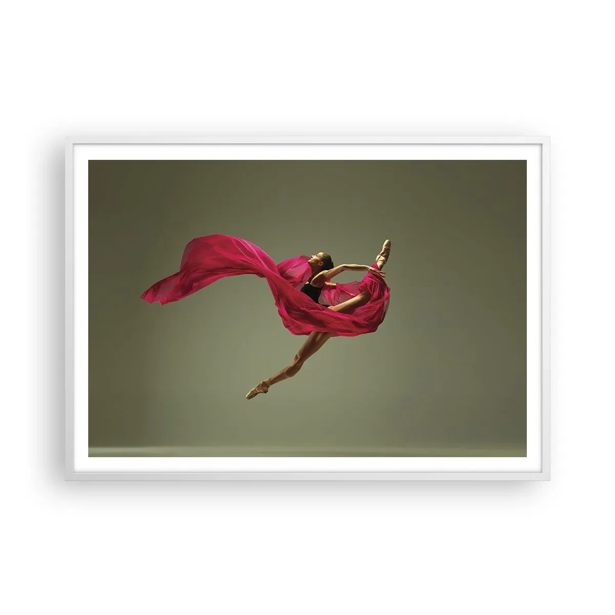 Plakat w białej ramie - Tańczący płomień - 100x70 cm