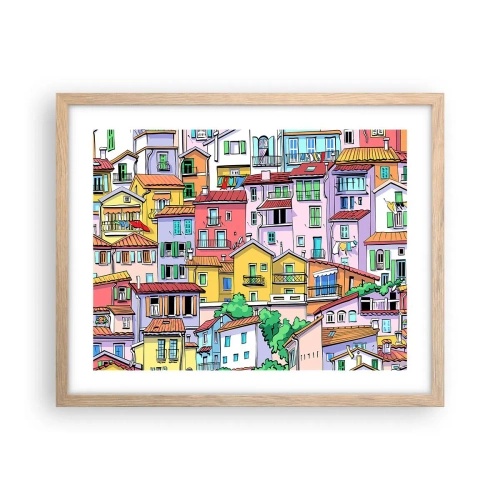 Plakat w ramie jasny dąb - Wesołe miasto - 50x40 cm