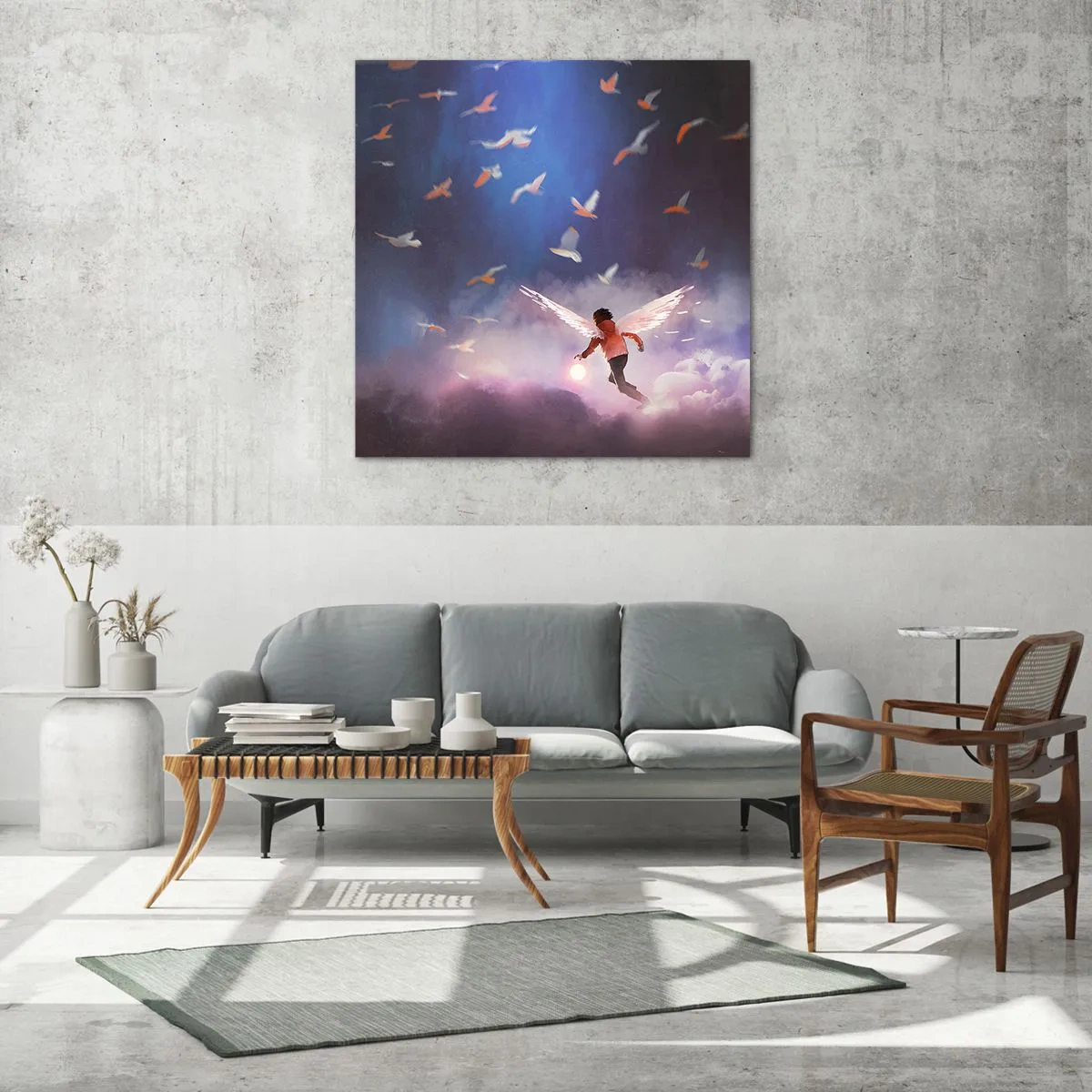 Obraz na szkle - Trzeba mieć wyobraźnię i odwagę - 40x40 cm