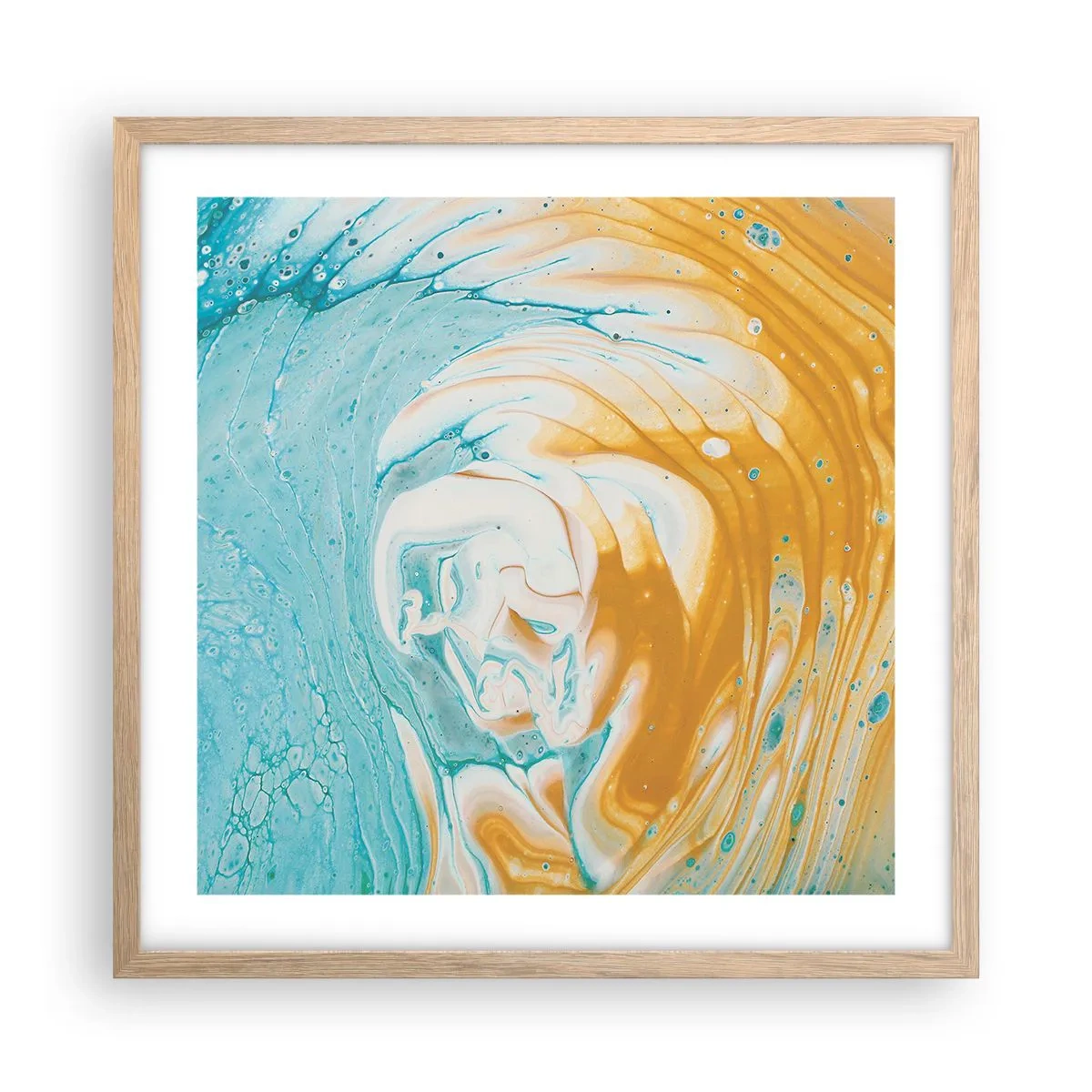 Plakat w ramie jasny dąb - Pastelowy wir - 50x50 cm