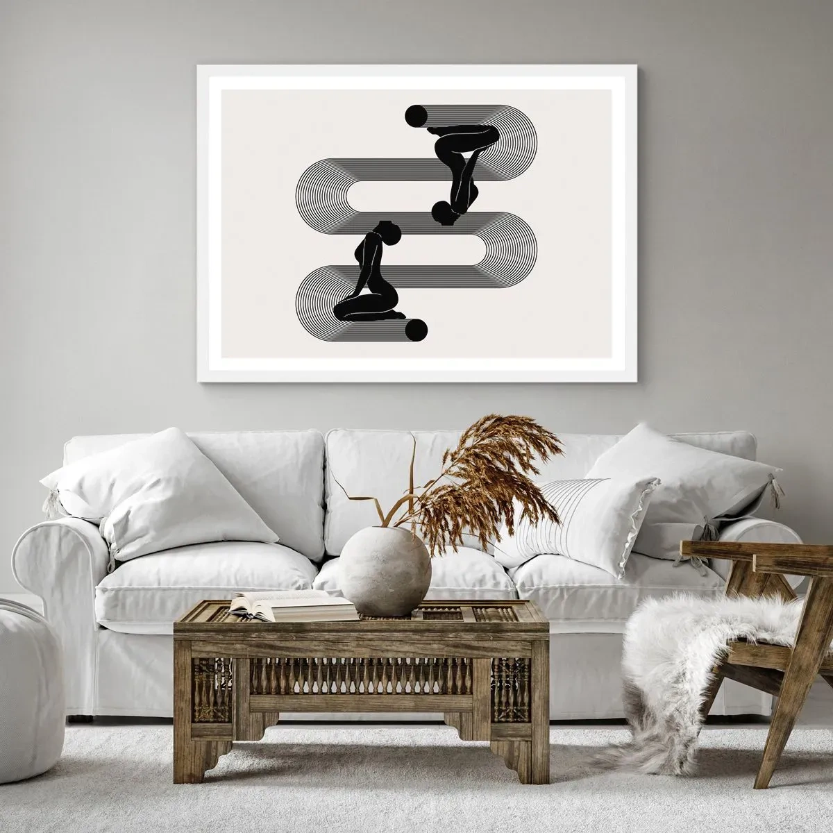 Plakat w białej ramie - Zmysłowa symetria - 40x30 cm