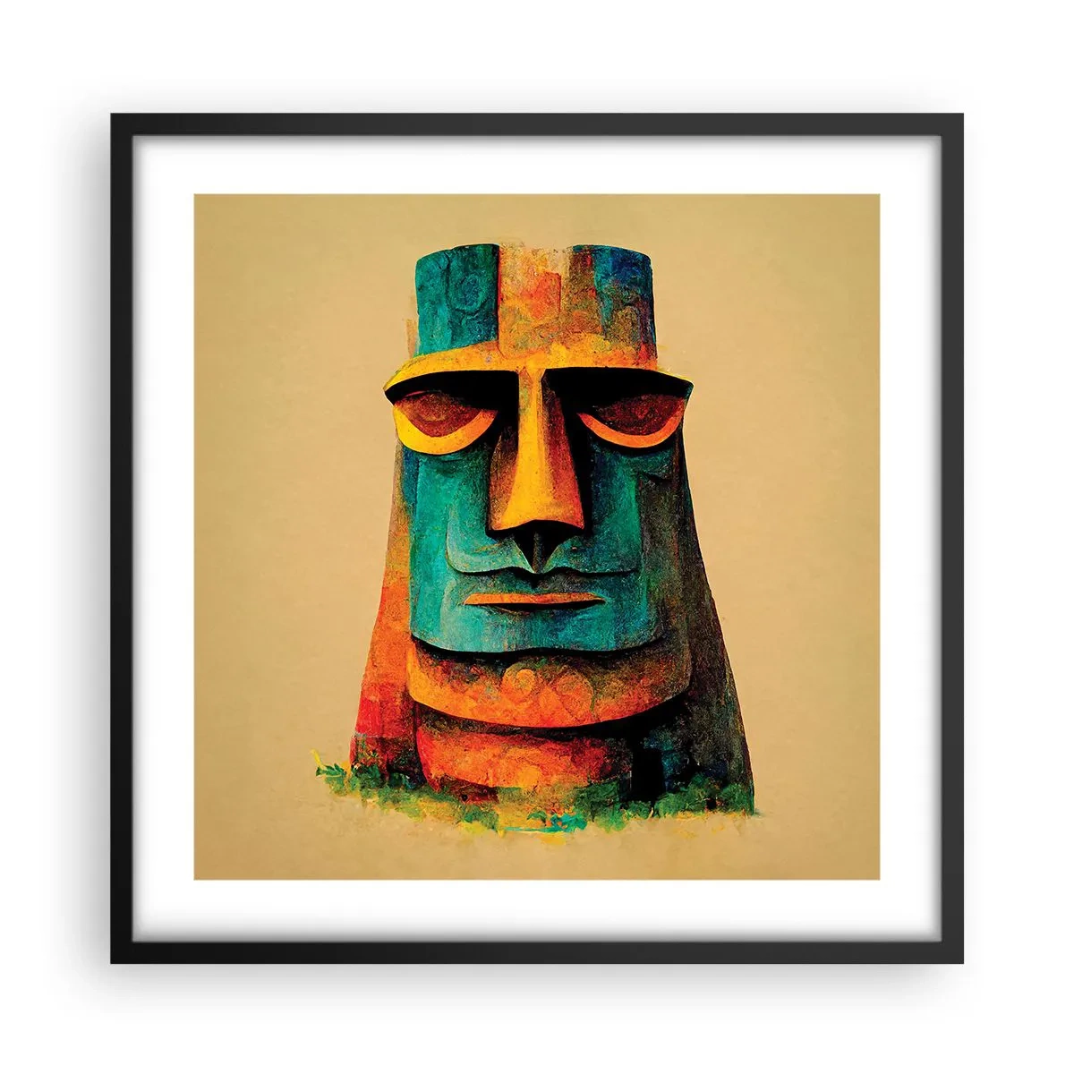 Plakat w czarnej ramie - Posągowy, a sympatyczny - 50x50 cm