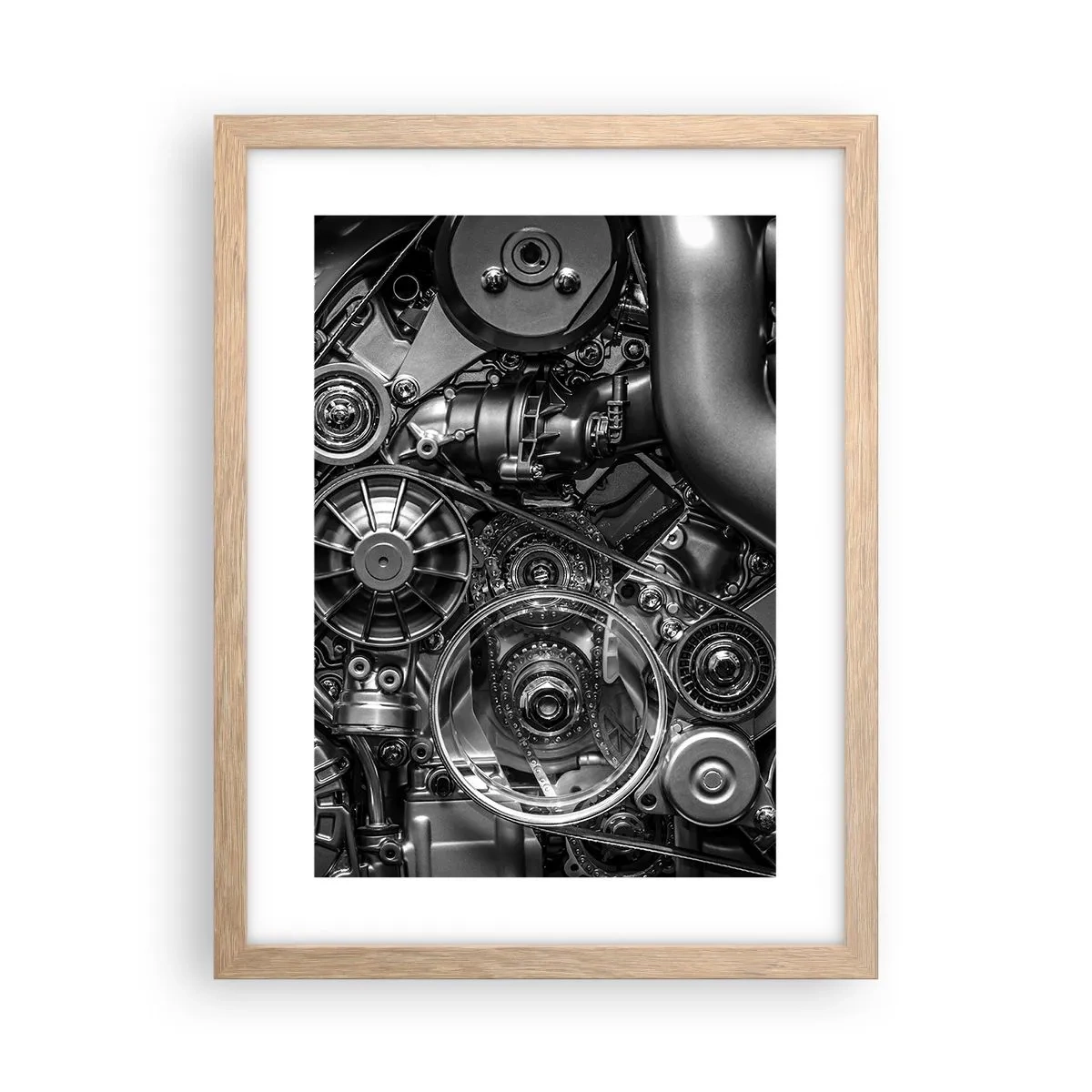 Plakat w ramie jasny dąb - Poezja mechaniki - 30x40 cm