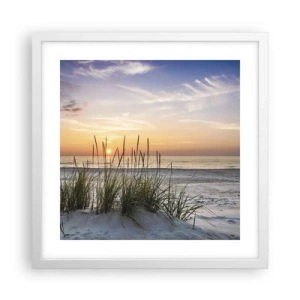 Plakat w białej ramie - Popatrz, pomyśl, poczuj - 40x40 cm