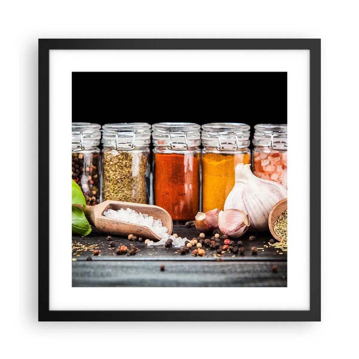 Plakat w czarnej ramie - Żeby życie miało smak - 40x40 cm