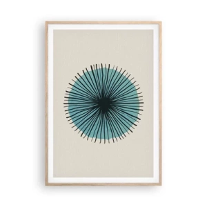 Plakat w ramie jasny dąb - Promieniście na błękicie - 70x100 cm