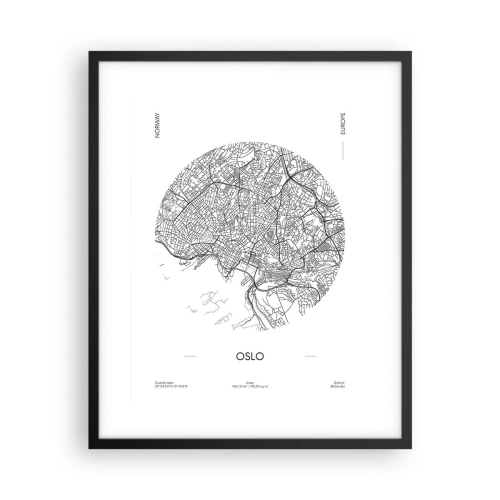 Plakat w czarnej ramie - Anatomia Oslo - 40x50 cm