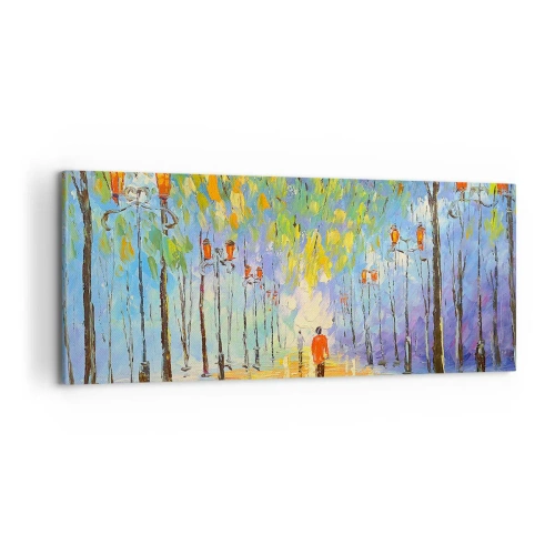 Obraz na płótnie - Nocna piosenka deszczu - 100x40 cm