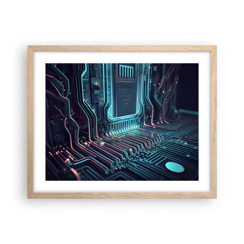 Plakat w ramie jasny dąb - Tak sobie myślę… - 50x40 cm