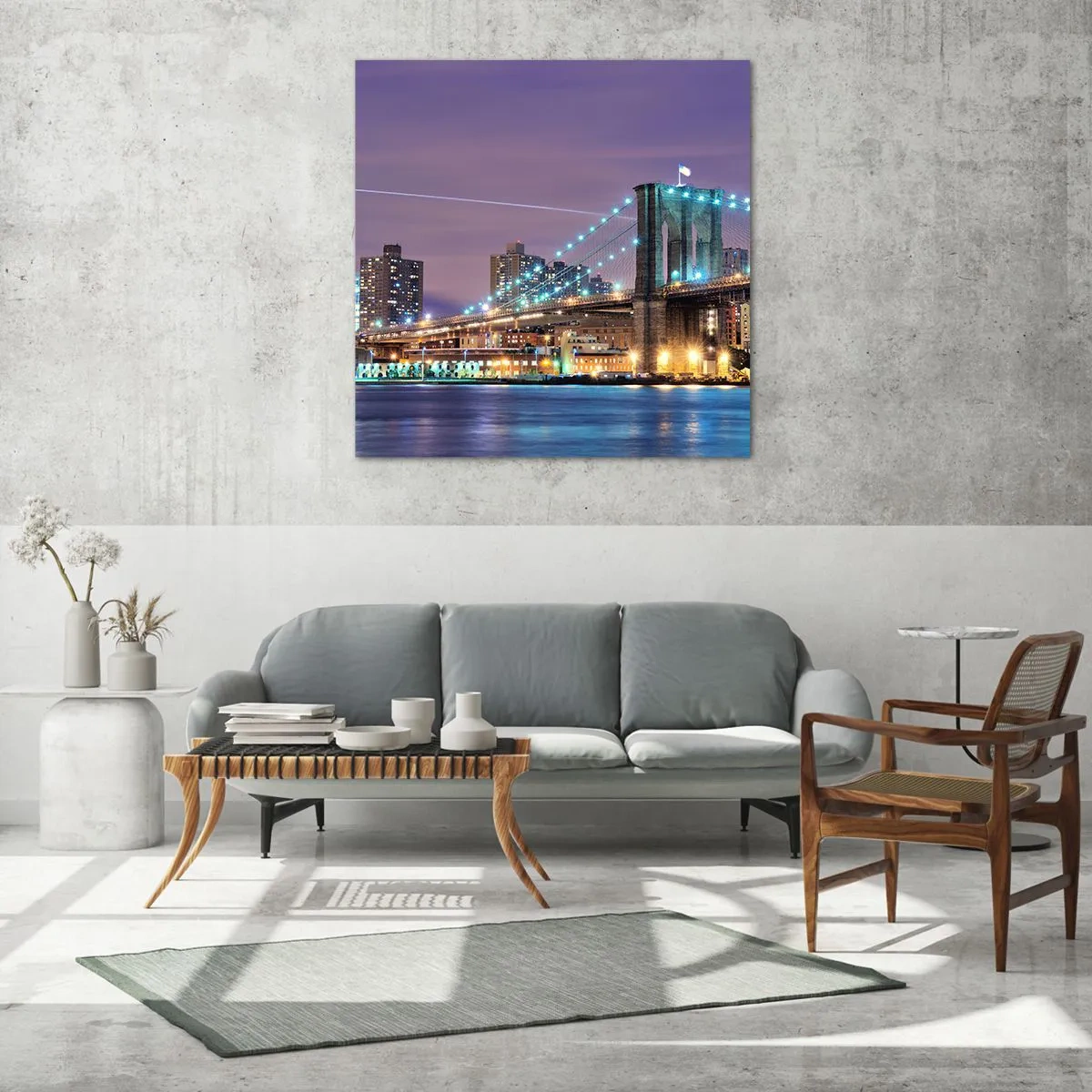 Obraz na szkle - Od wielu lat Brookliński Most - 70x70 cm