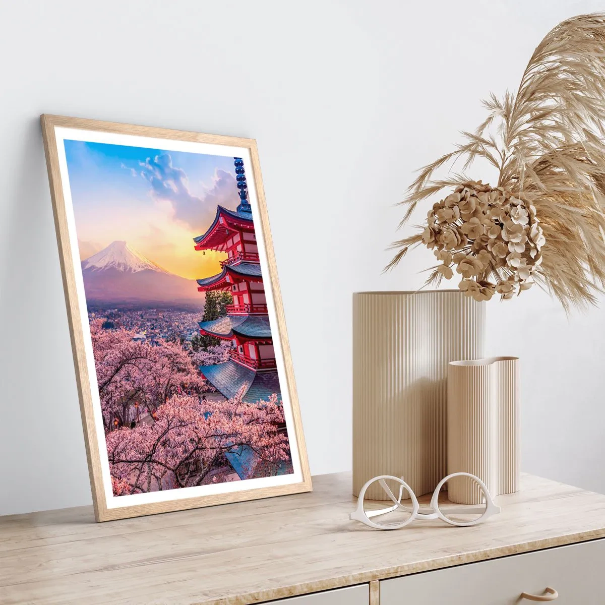 Plakat w ramie jasny dąb - Esencja japońskiego ducha - 40x50 cm