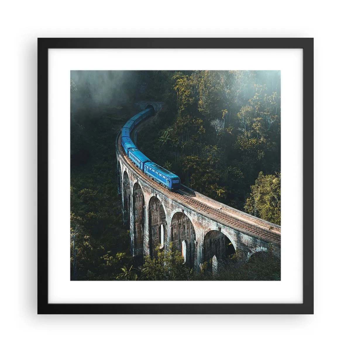Plakat w czarnej ramie - Pociąg do natury - 40x40 cm
