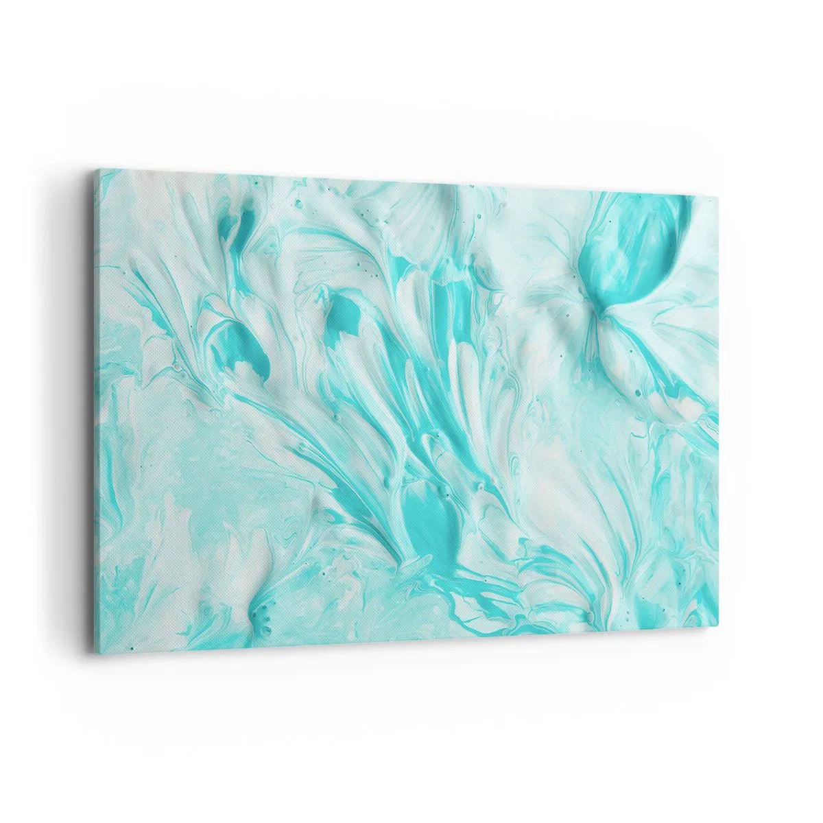 Obraz na płótnie - Abstrakcyjny motyw w pastelowych odcieniach błękitu i bieli - 120x80cm - Na zawsze razem - Nowoczesna dekoracja ścienna do salonu, kuchni i sypialni ARTTOR