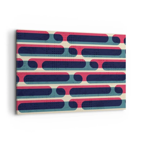 Obraz na płótnie - Geometryczny wzór w stylu retro z pastelowymi barwami - 120x80cm - W głąb i do przodu - Nowoczesna dekoracja ścienna do salonu, kuchni i sypialni ARTTOR