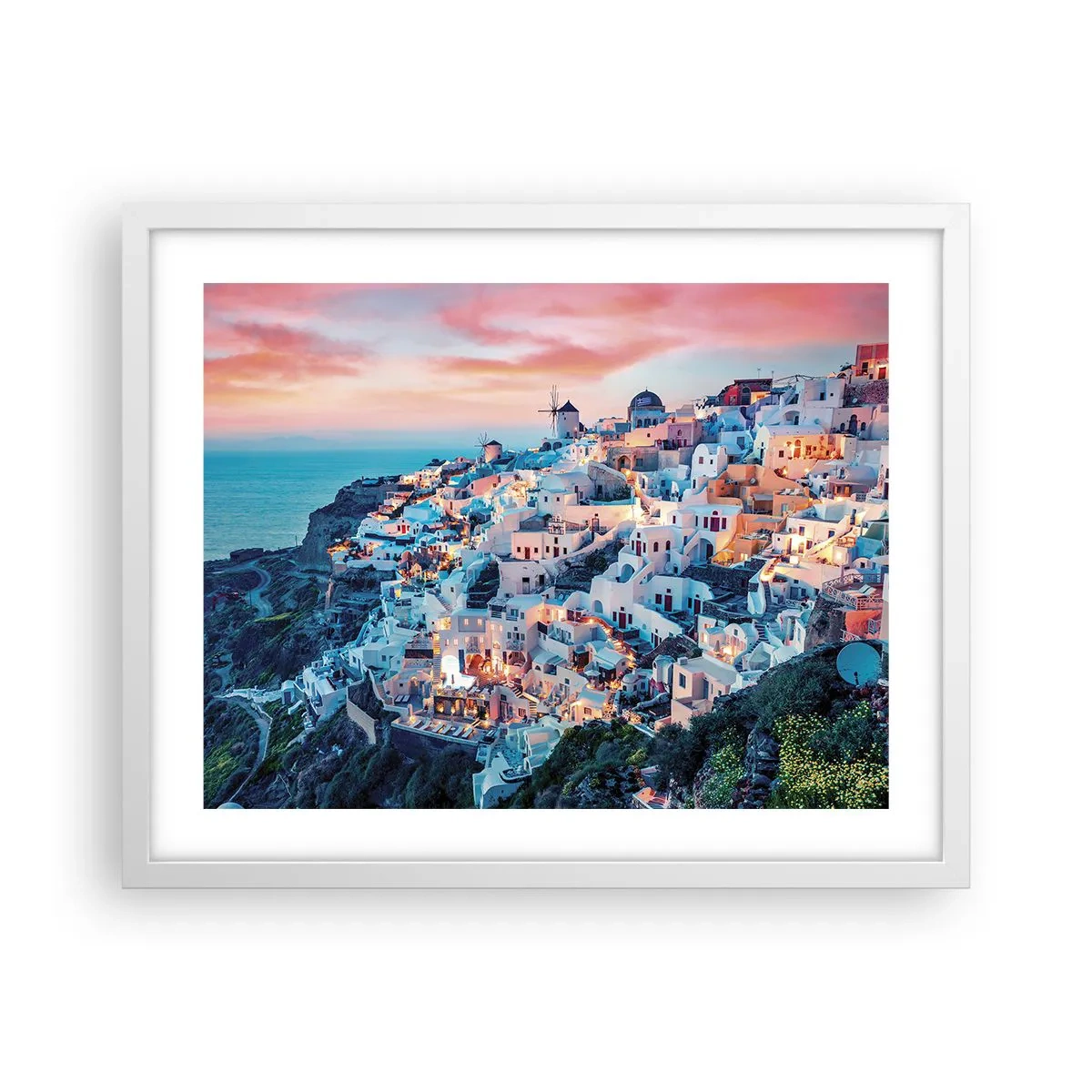 Plakat w białej ramie - Twoje wielkie greckie wakacje - 50x40 cm
