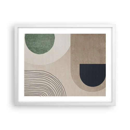 Plakat w białej ramie - Łagodność owalu - 50x40 cm