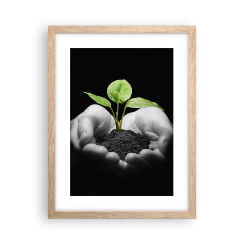 Plakat w ramie jasny dąb - Kocham naturę, chronię ją - 30x40 cm
