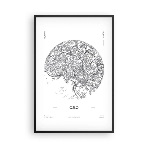Plakat w czarnej ramie - Anatomia Oslo - 61x91 cm