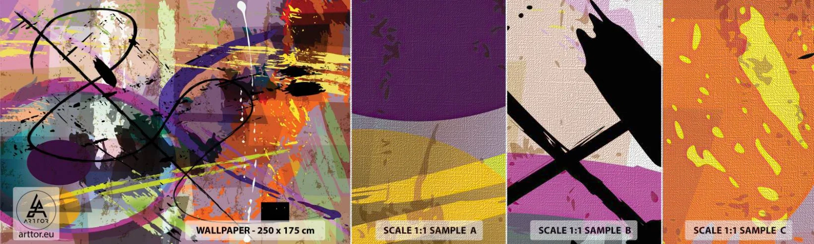 Fototapeta Próbka Premium Canvas - Można wprost lub naokoło - Abstrakcja, Sztuka, Nowoczesny Wzór - 100x30 cm