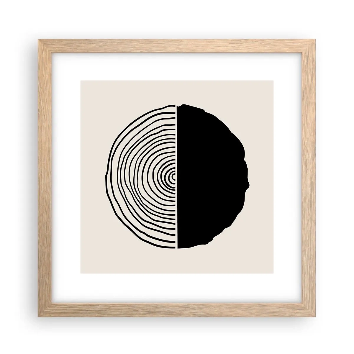 Plakat w ramie jasny dąb - Pół na pół - 30x30 cm