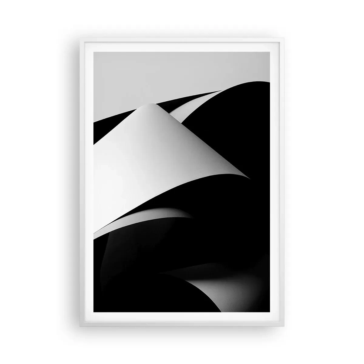 Plakat w białej ramie - Płaszczyzny światła z głębi cienia - 70x100 cm