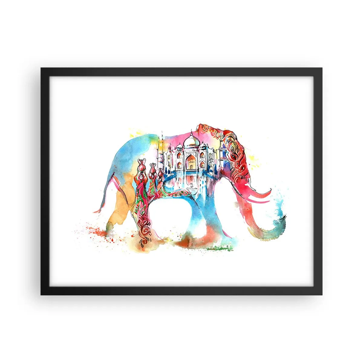 Plakat w czarnej ramie - Indie - aura miłości - 50x40 cm