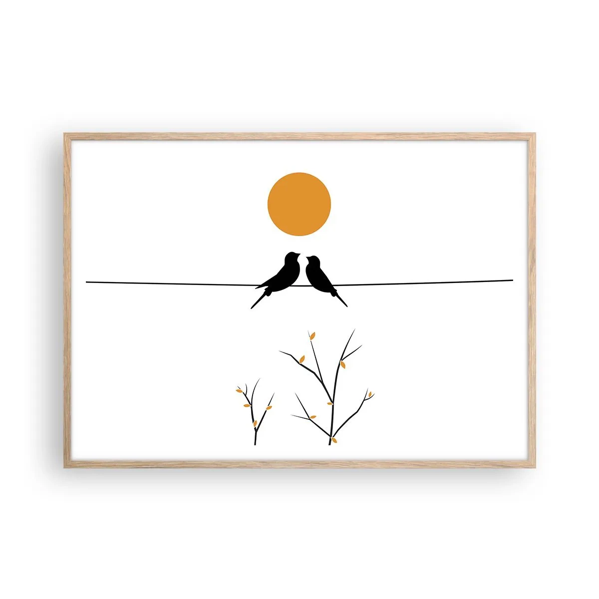 Plakat w ramie jasny dąb - Słowiczy wieczór - 100x70 cm