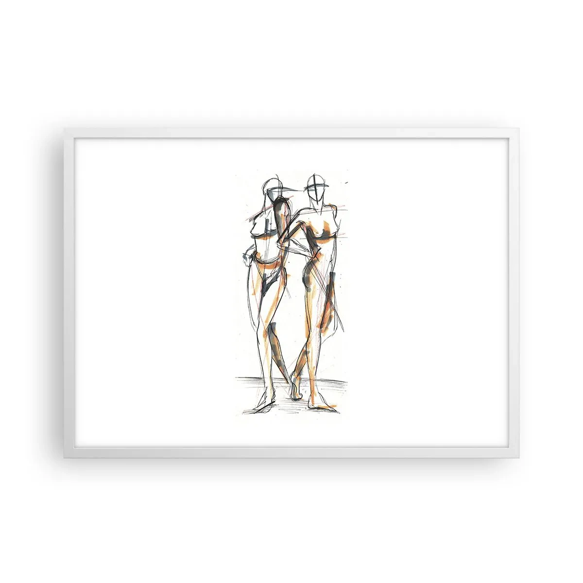 Plakat w białej ramie - Studium wdzięku - 70x50 cm