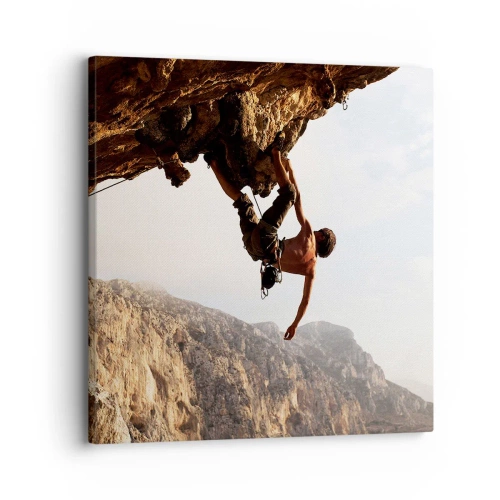 Obraz na płótnie - Świat skurczony w garści na obrywie głazu - 30x30 cm