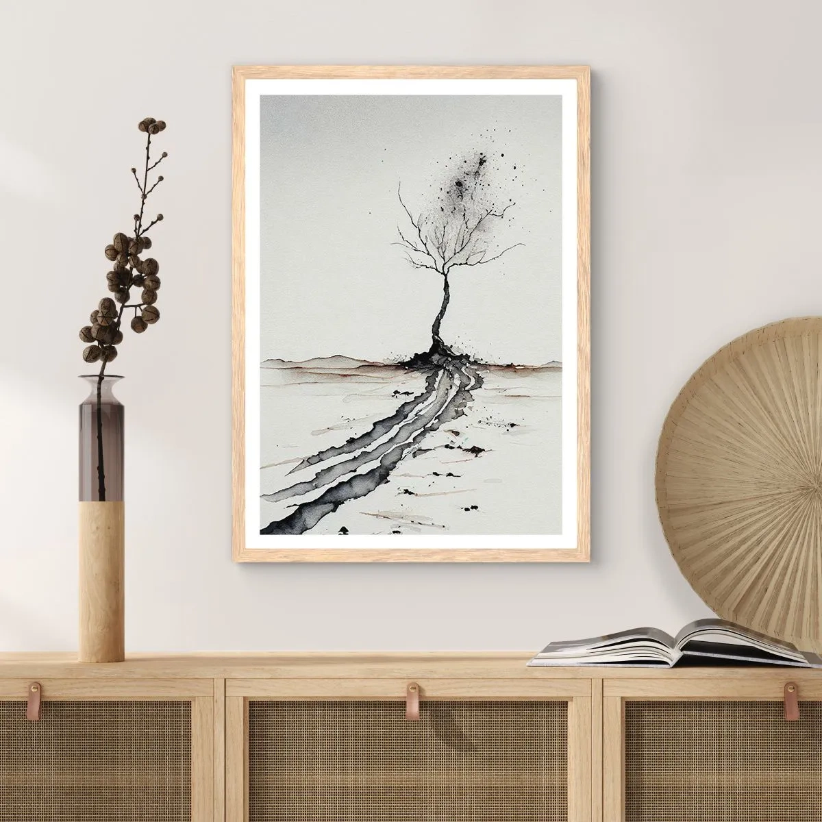 Plakat w ramie jasny dąb - Zimowa melancholia - 40x50 cm