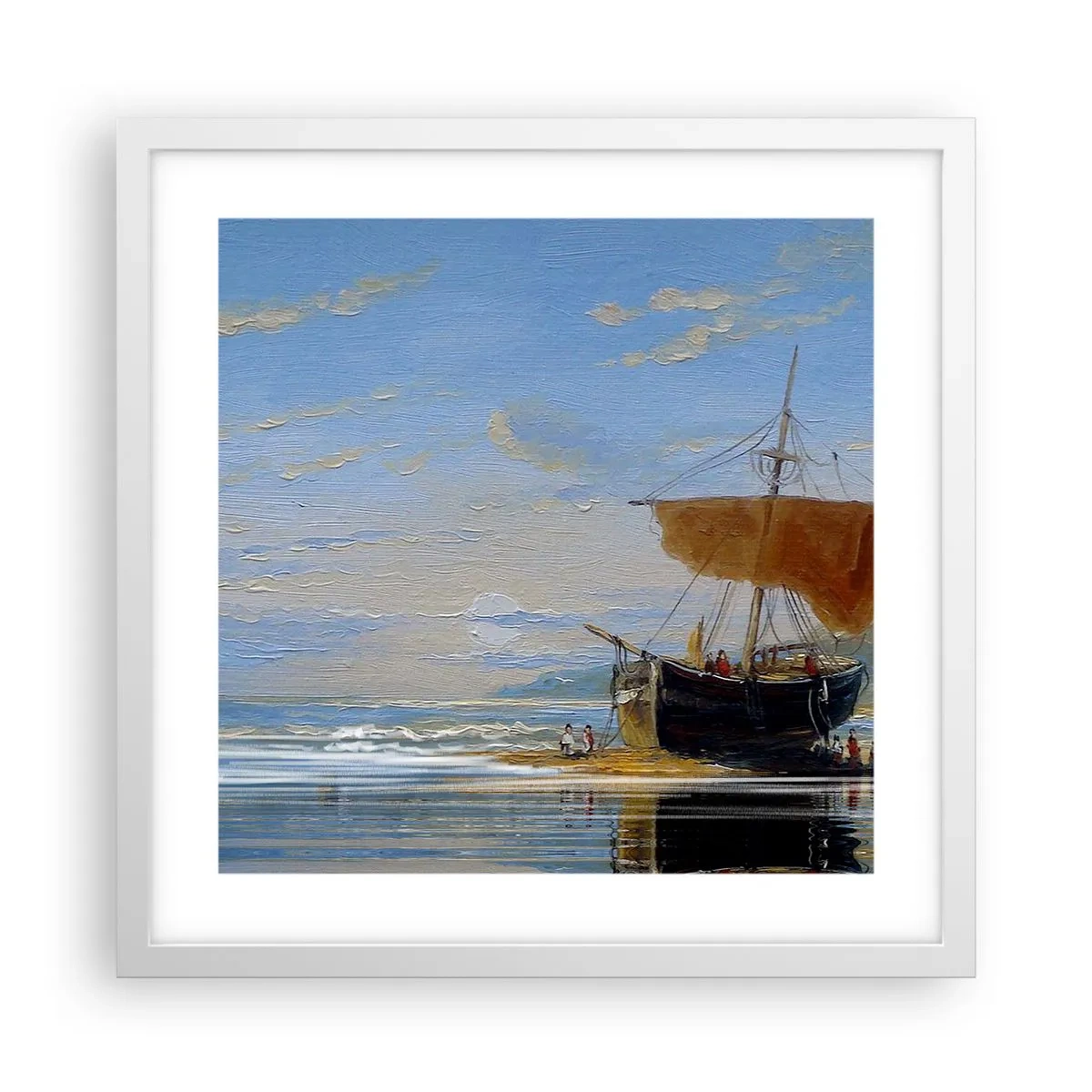Plakat w białej ramie - Woda, ziemia, powietrze - 40x40 cm