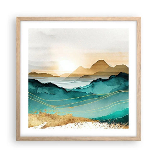 Plakat w ramie jasny dąb - Na granicy abstrakcji – pejzaż - 50x50 cm