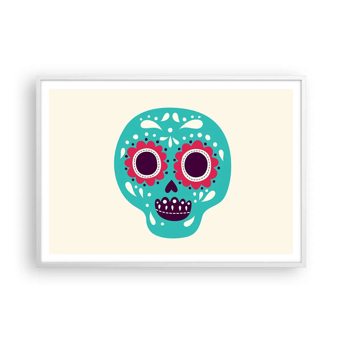 Plakat w białej ramie - Życie – zabawa aż do śmierci - 100x70 cm