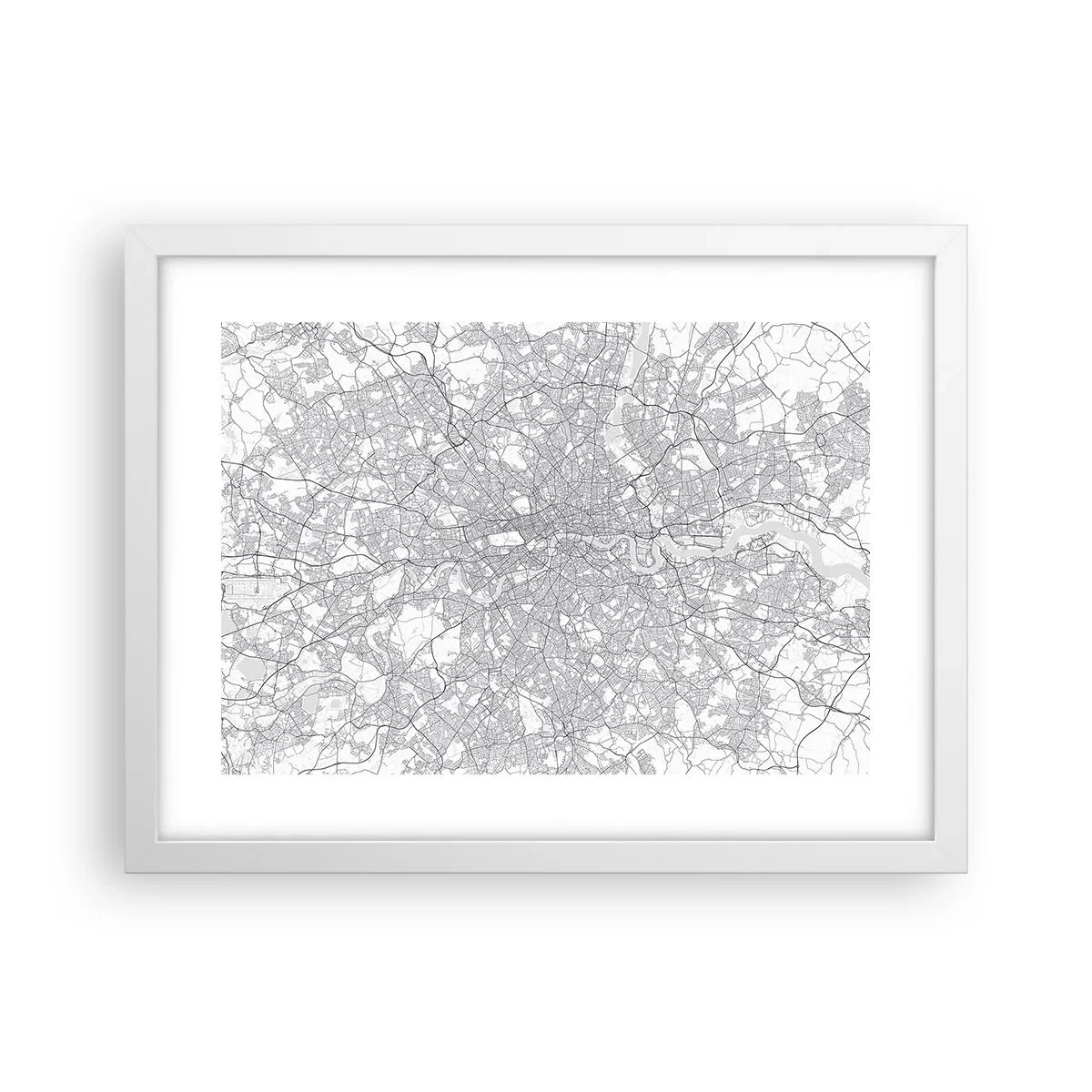 Plakat w białej ramie - Mapa londyńskiego labiryntu - 40x30 cm